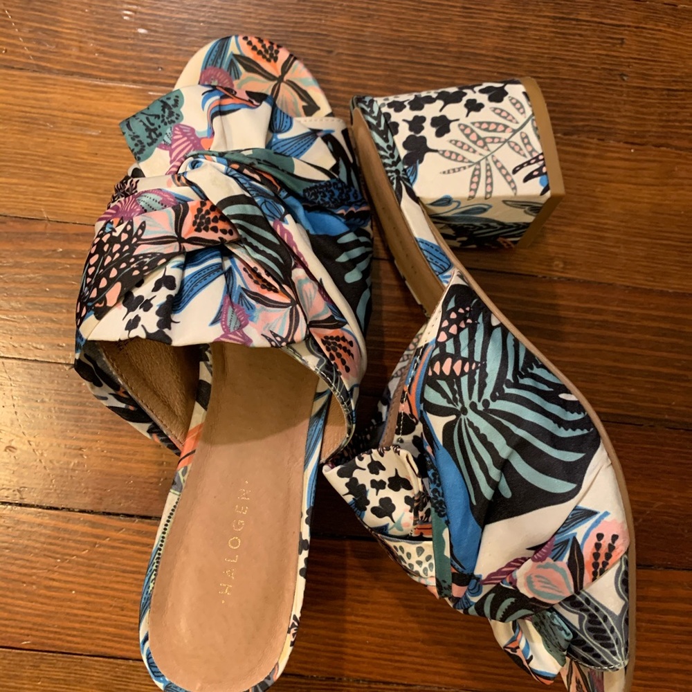 Halogen Block Heel Slides